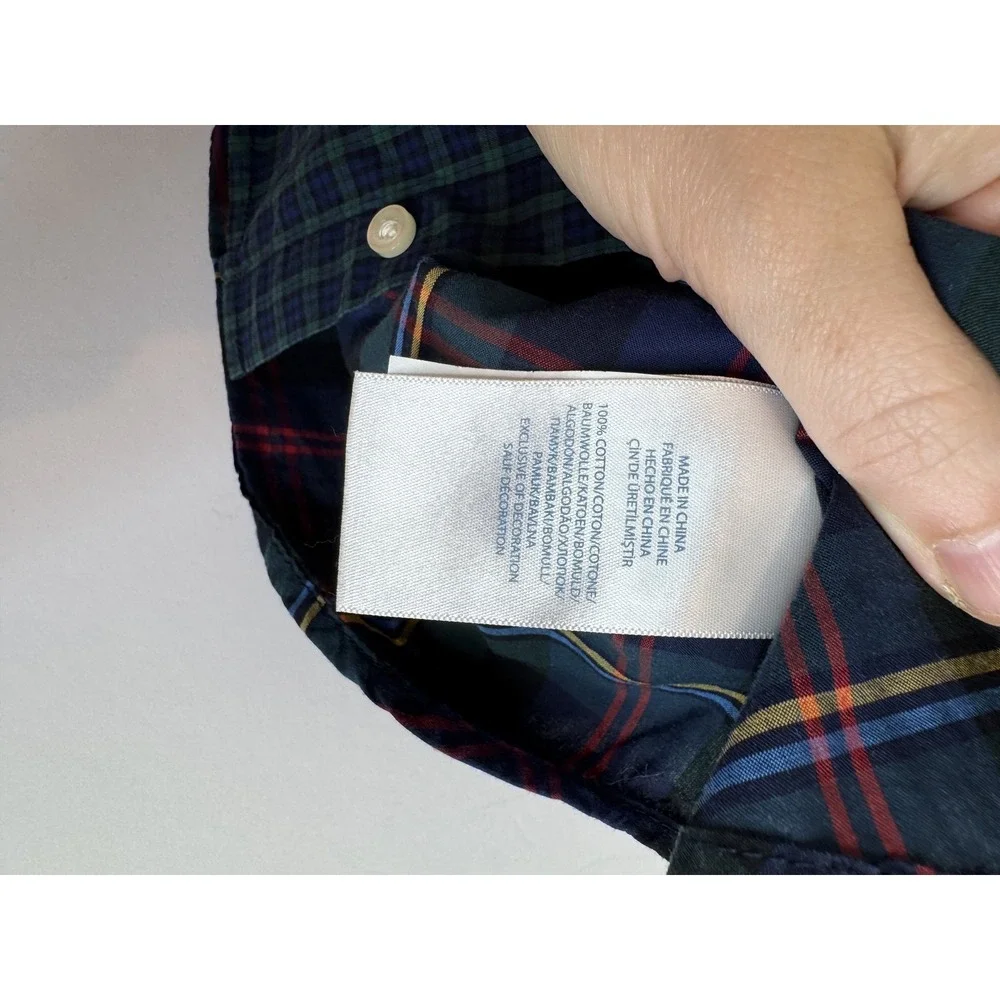 Ralph‎ Lauren Baby Shirt 6M Patchwork Plaid Long Sleeve Button Down Cotton Top